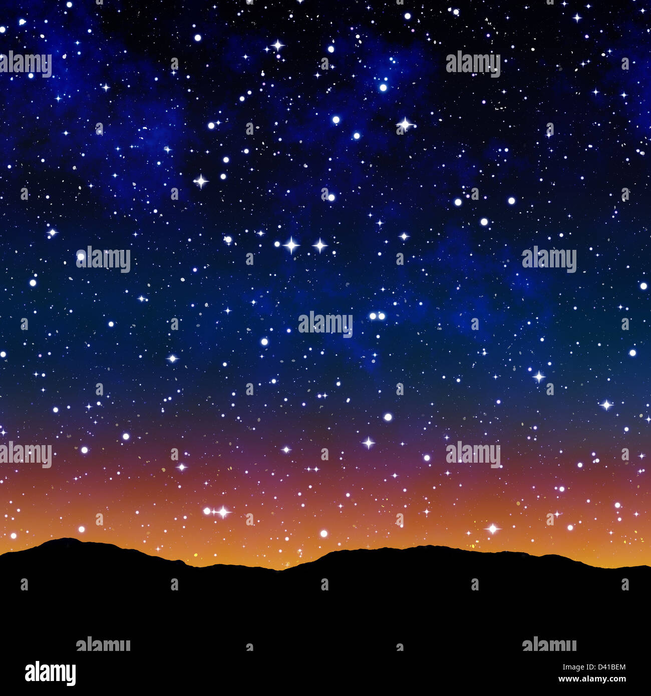 Lo spazio esterno o il cielo stellato di notte Foto Stock