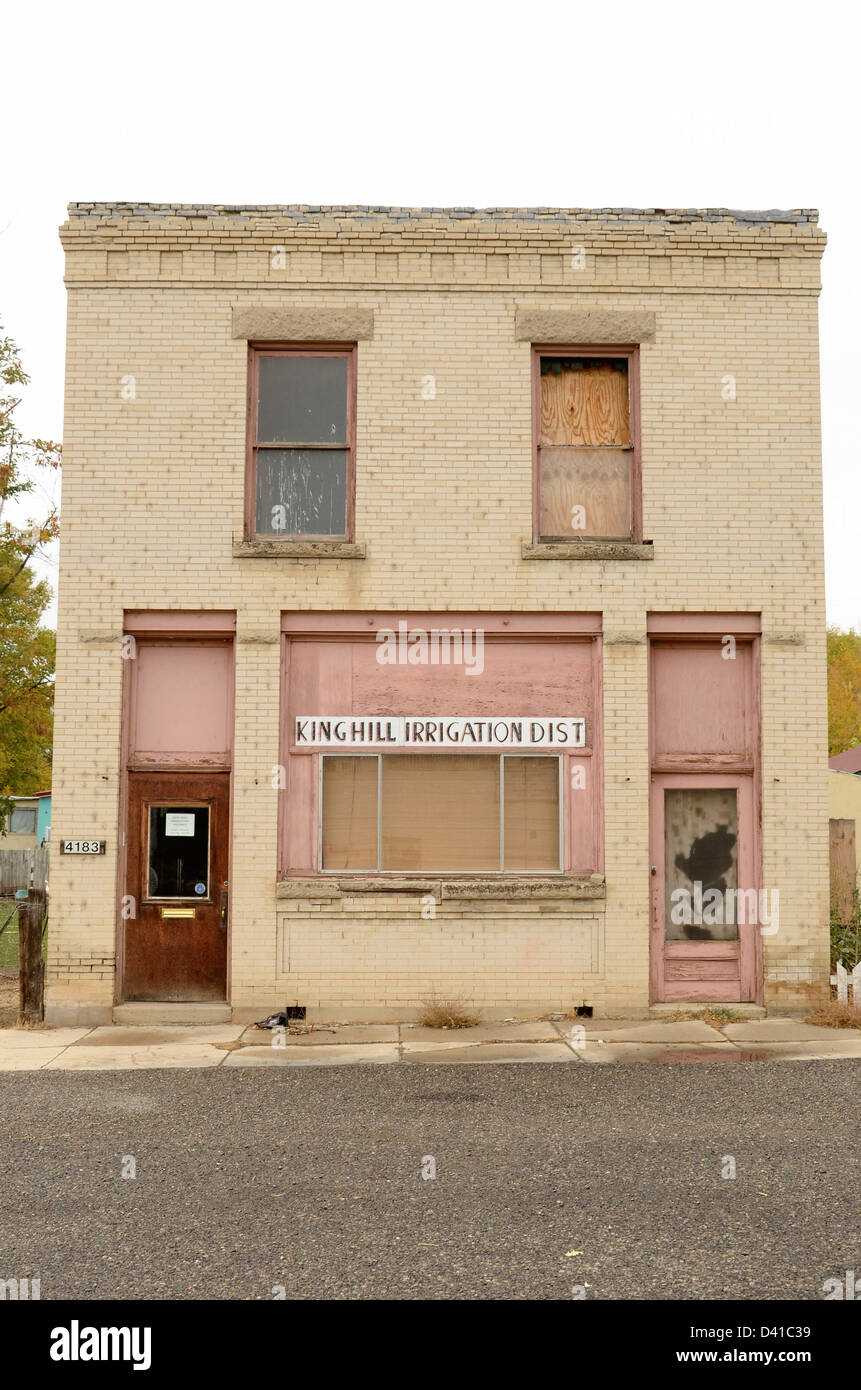Il vecchio edificio in re Hill, Idaho. Foto Stock