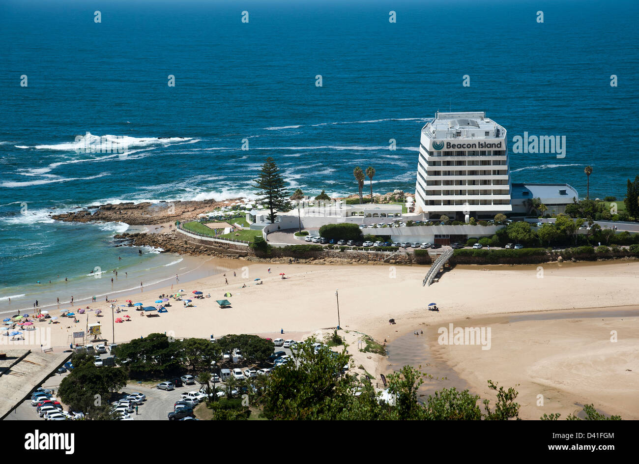 Beacon Island Hotel a Plettenberg Bay sull'Oceano Indiano a sud Africa seaside hotel Southern African Foto Stock