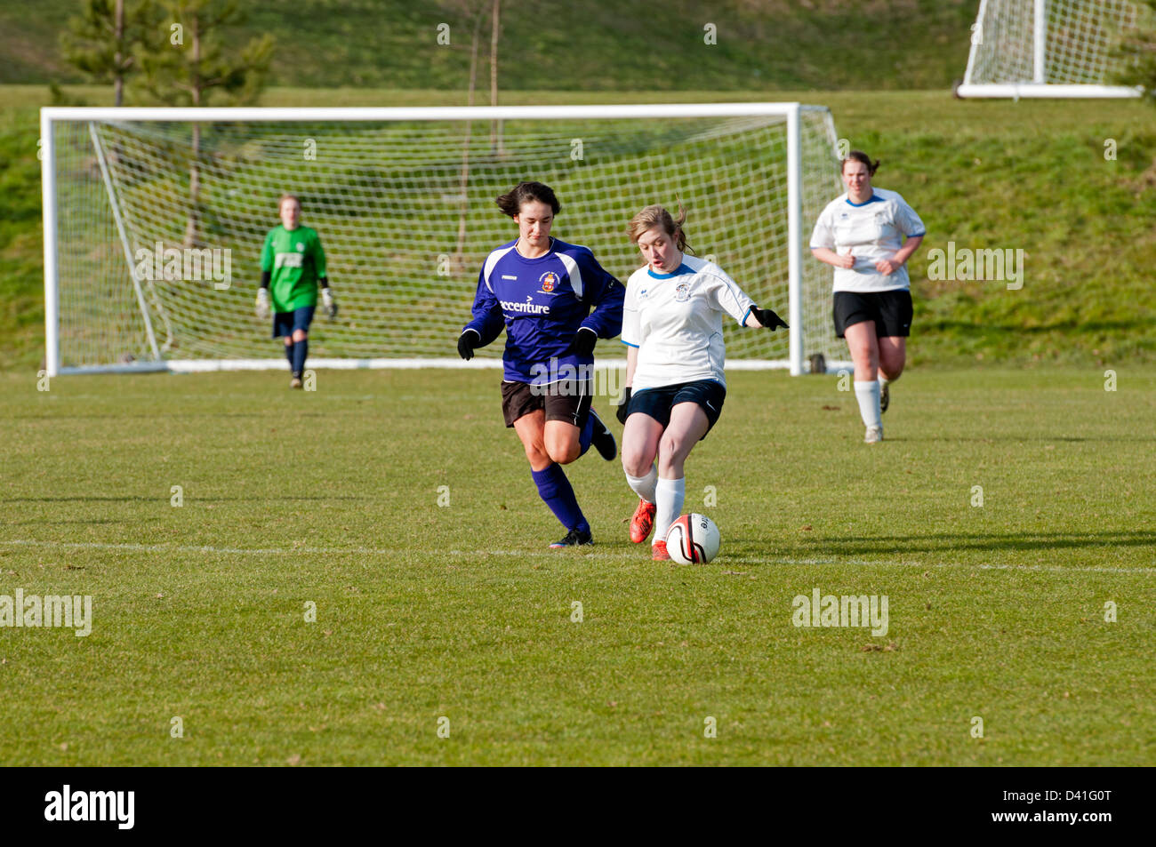 Università sport calcio femminile Foto Stock