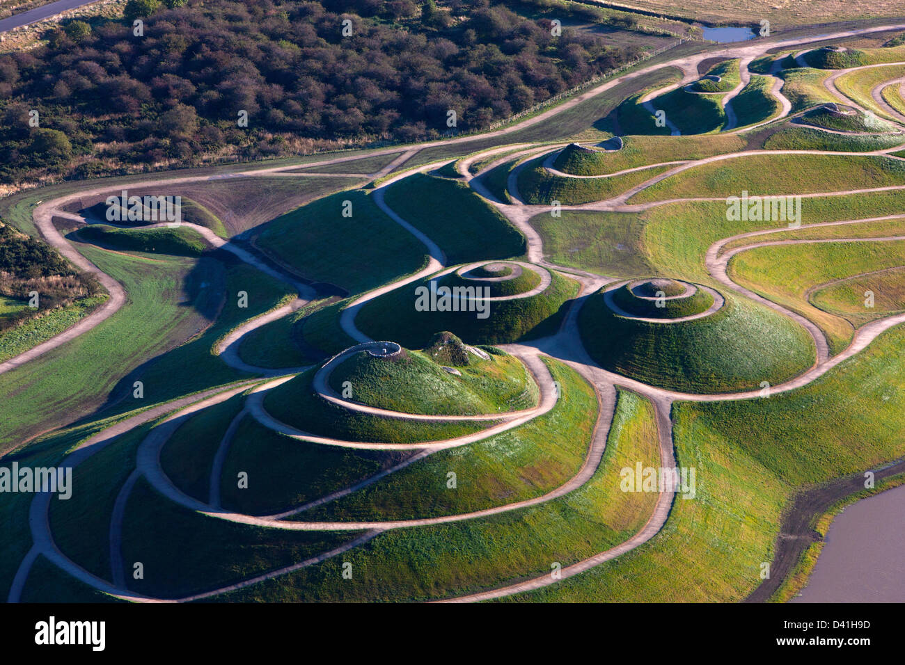 Vista aerea del Northumberlandia, vicino a Cramlington in Northumberland Foto Stock