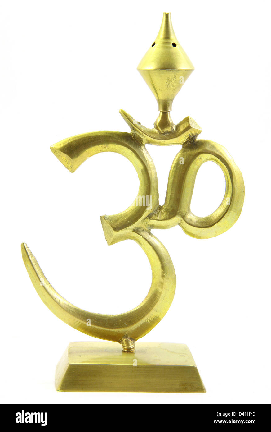 Simbolo di Om Universo su sfondo bianco Foto Stock