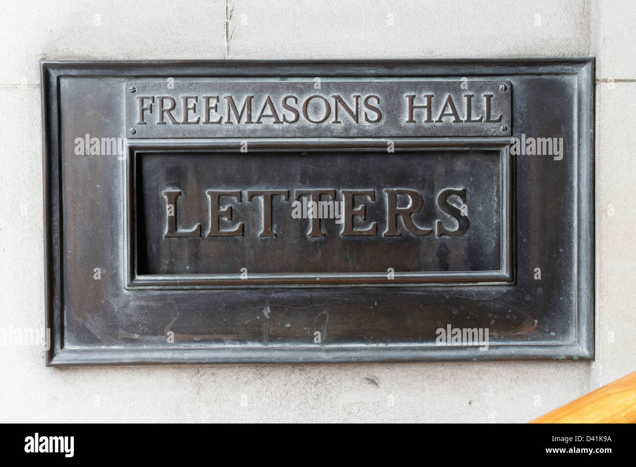 Letterbox alla Freemasons Hall, Edimburgo, Scozia, Regno Unito Foto Stock