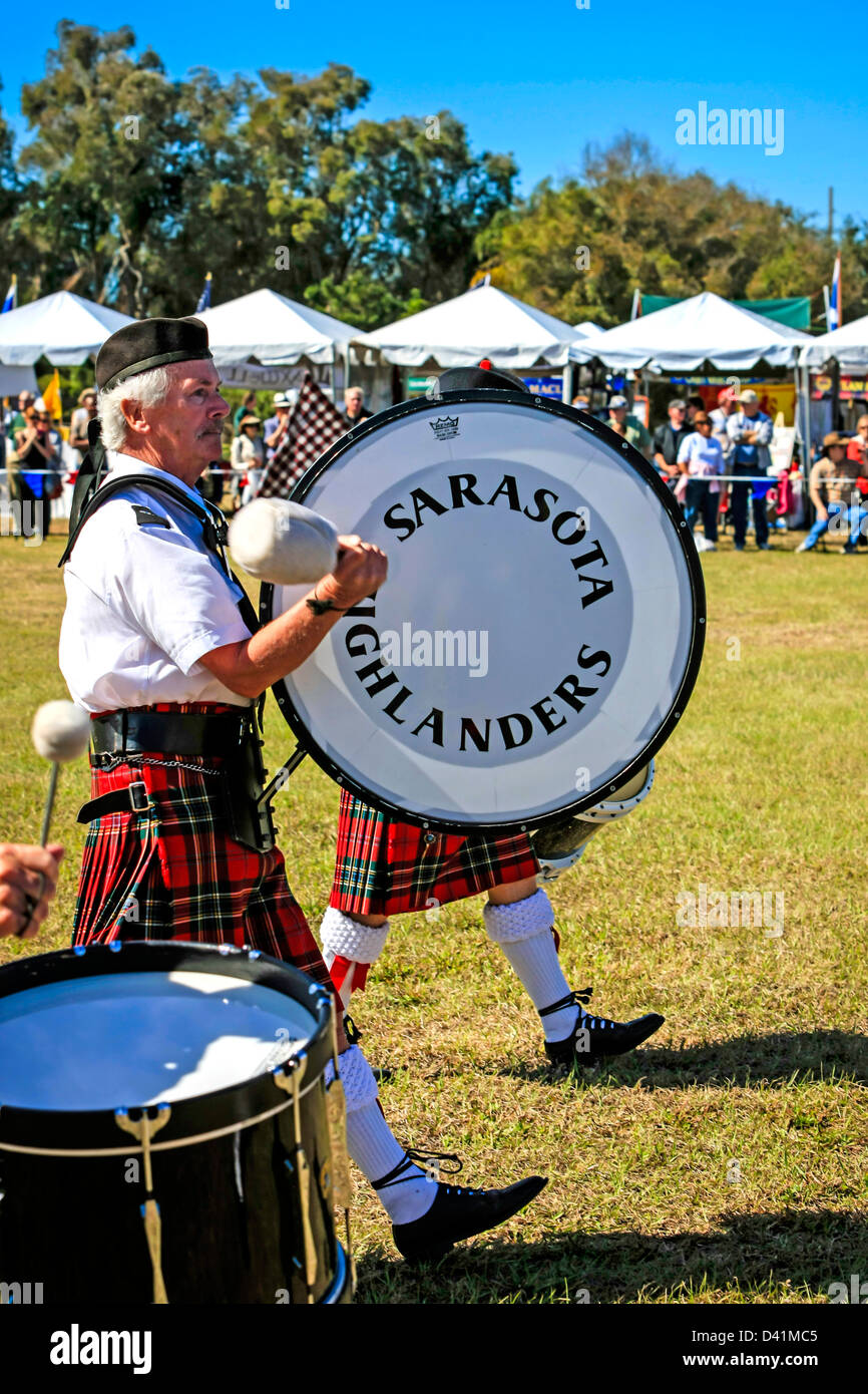 A Sarasota Highland Games Florida, Sarasota Montanari Pipe Band Foto Stock