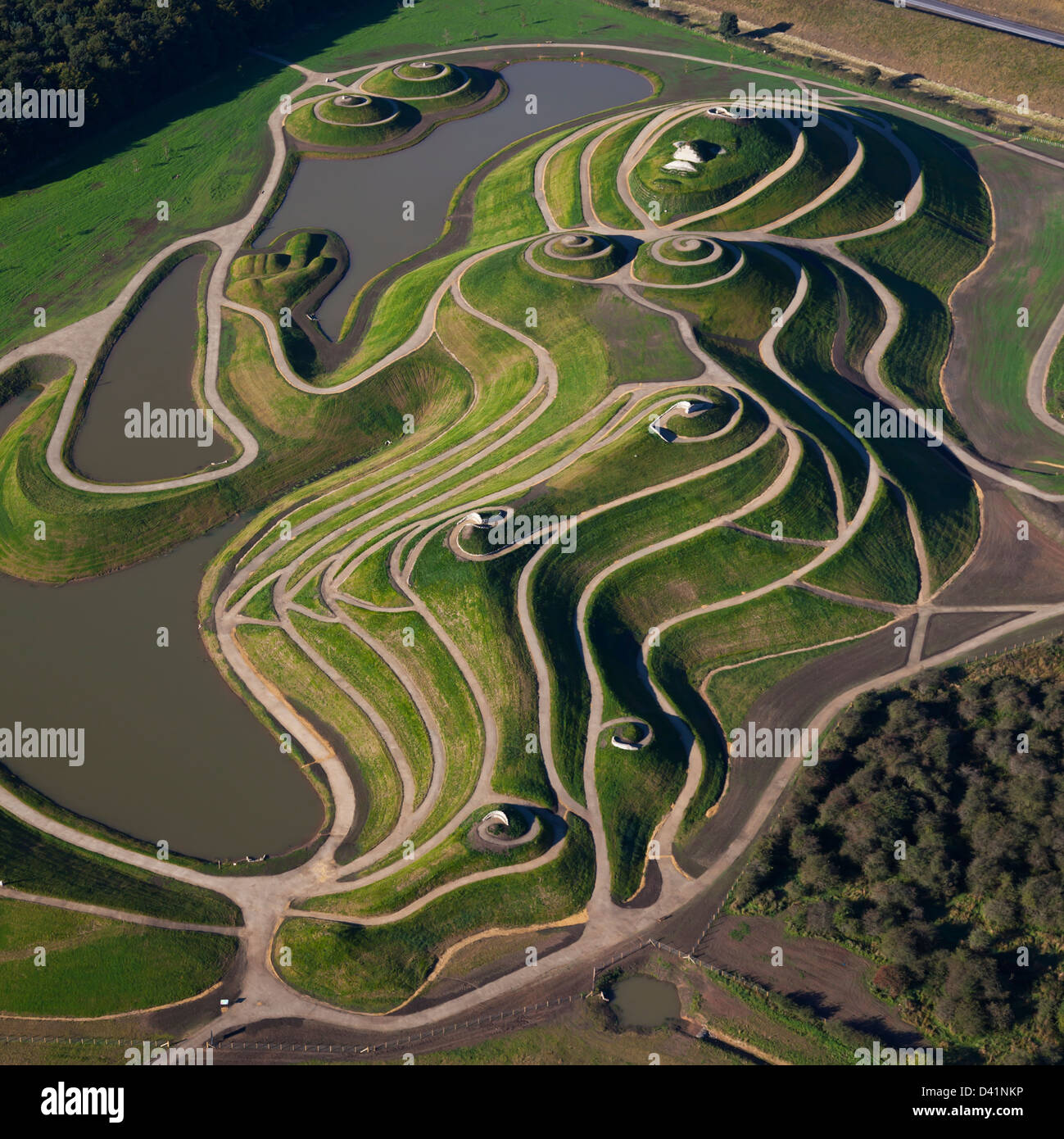 Vista aerea del Northumberlandia, vicino a Cramlington in Northumberland Foto Stock