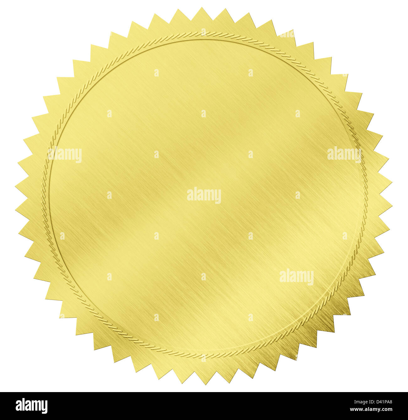 Il Bollino oro etichetta con percorso di clipping incluso Foto Stock