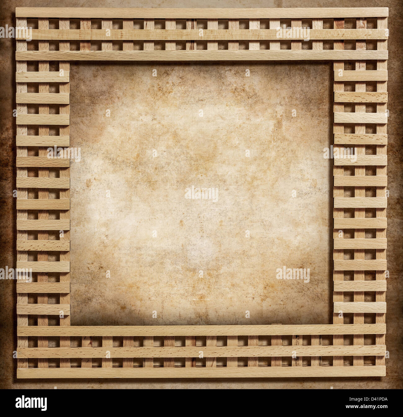Il telaio in legno su sfondo grunge Foto Stock