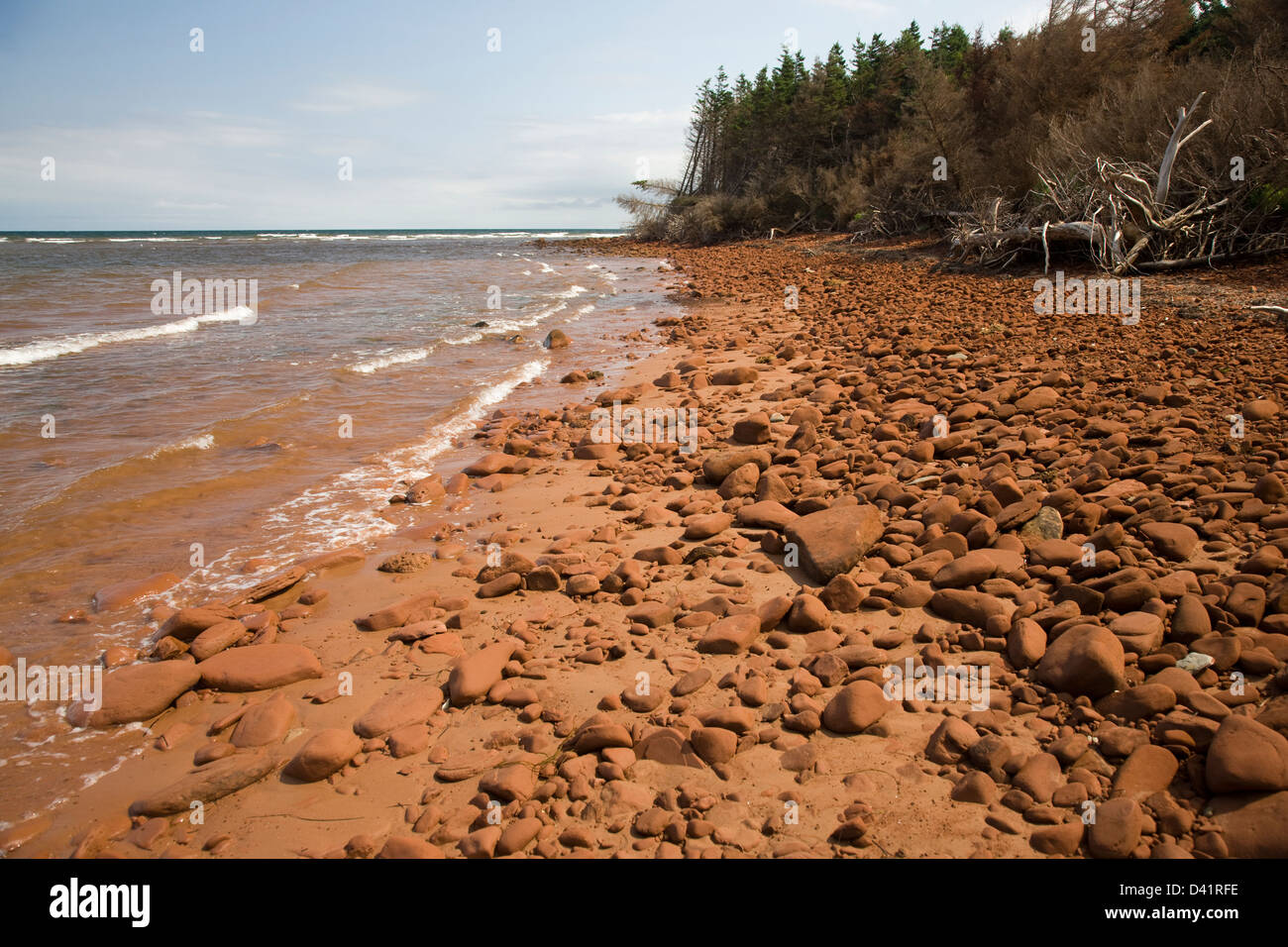 La spiaggia di Isola di Robinson sull'estremo ovest della Prince Edward Island National Park Foto Stock