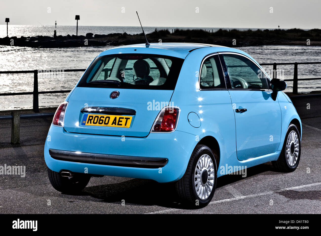 Luce blu Fiat 500 Twin Air, costiere Foto Stock