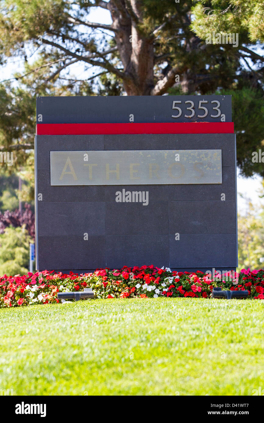 Qualcomm Atheros sign in San Jose California Foto Stock