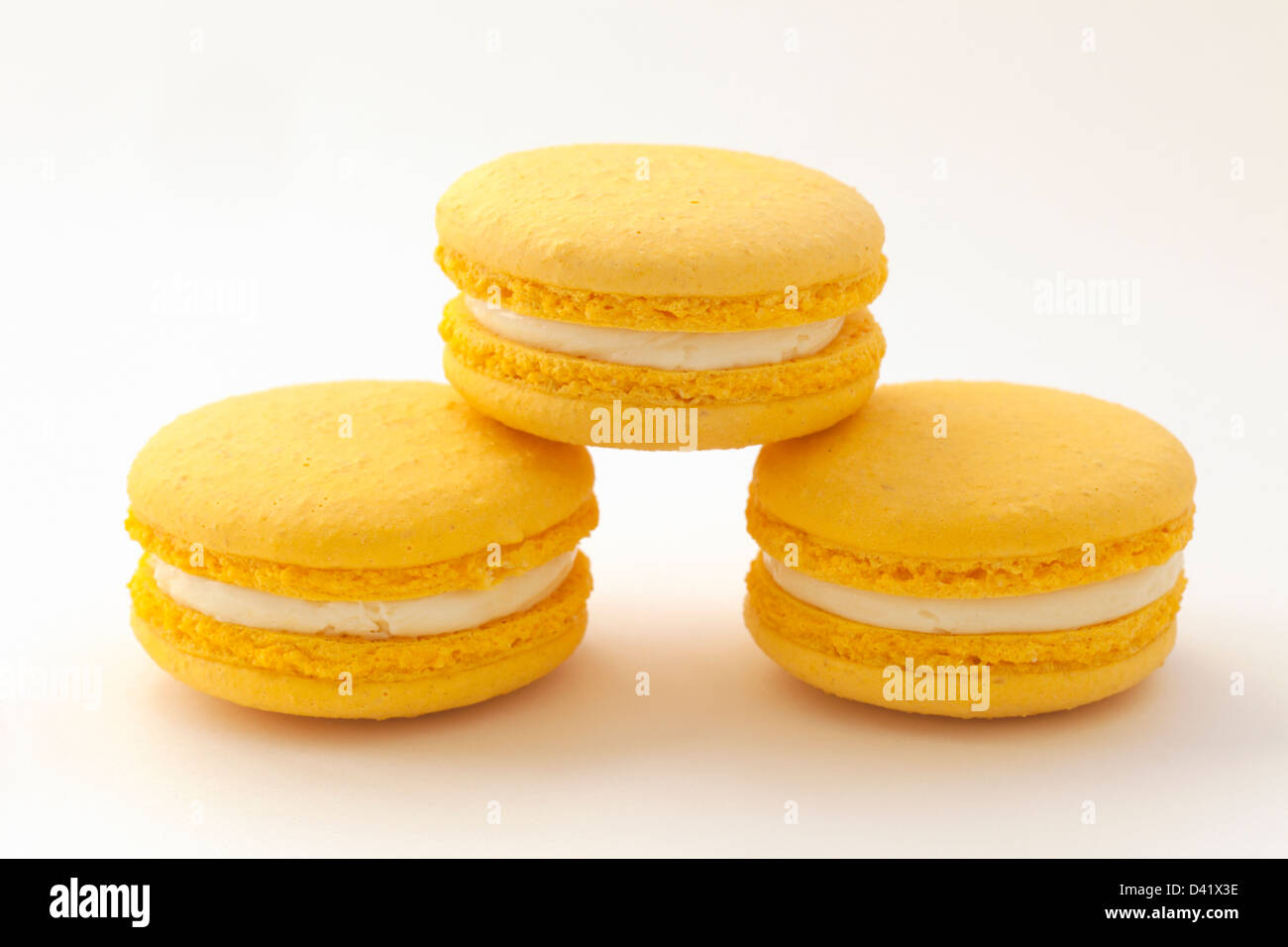 Aromatizzato al limone macarons Foto Stock