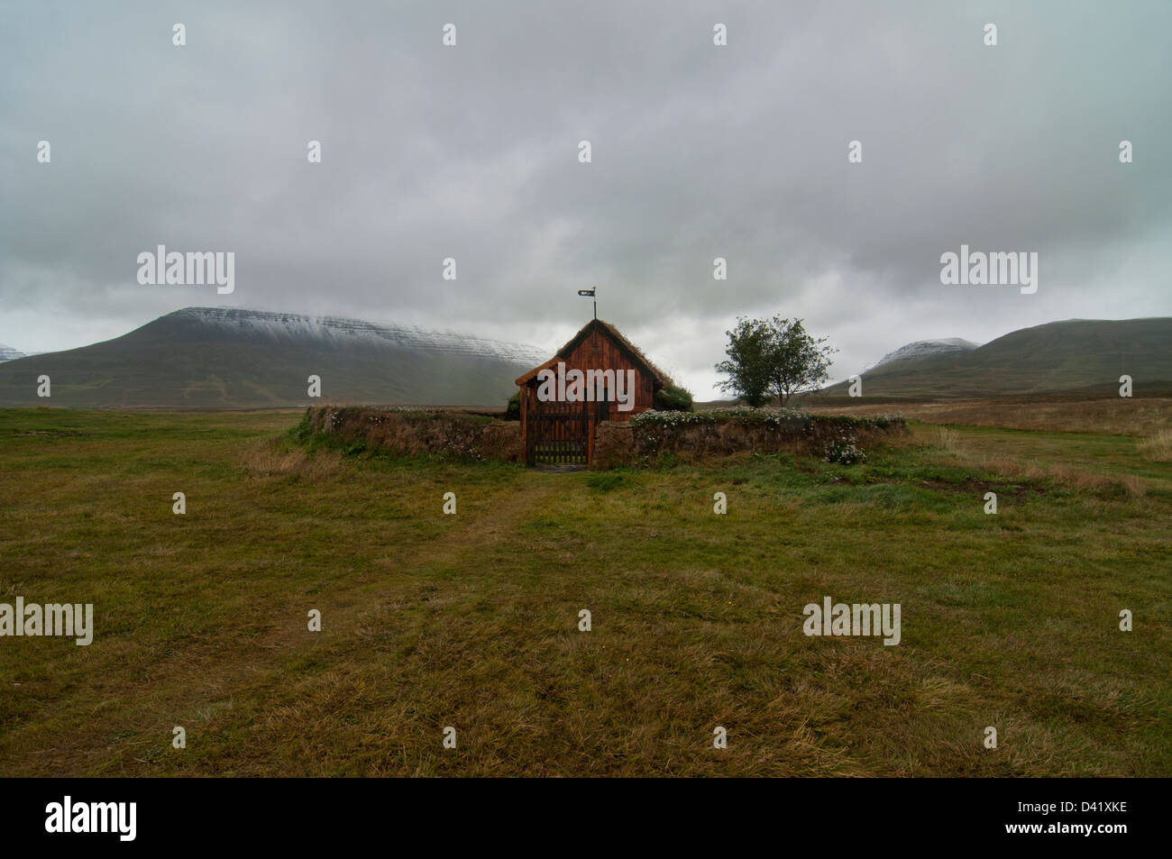 Il turf chiesa di Vidimyri, Skagafjordur, Islanda Foto Stock