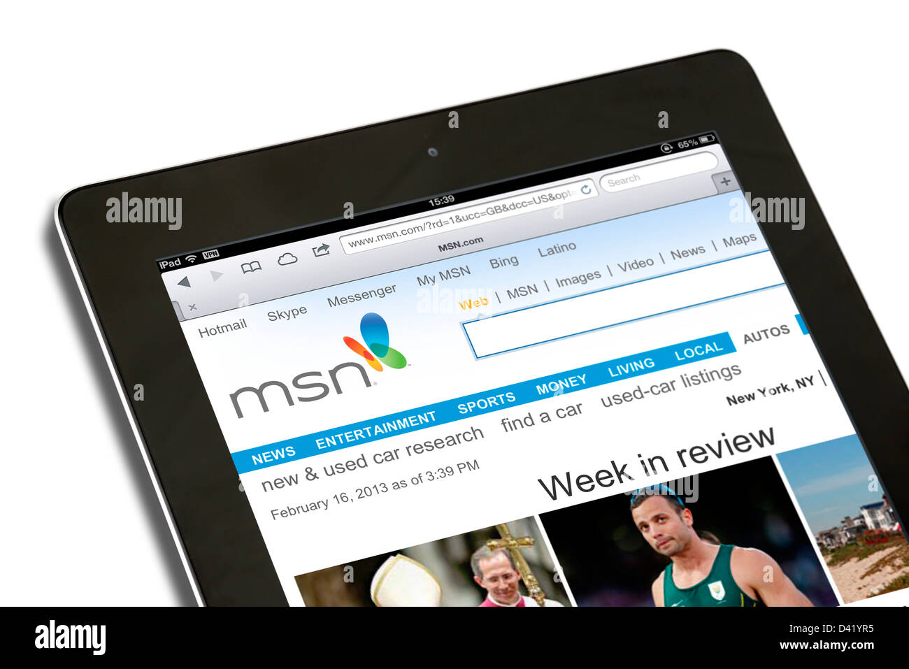 Il sito Web di MSN visualizzati su un iPad 4 Foto Stock
