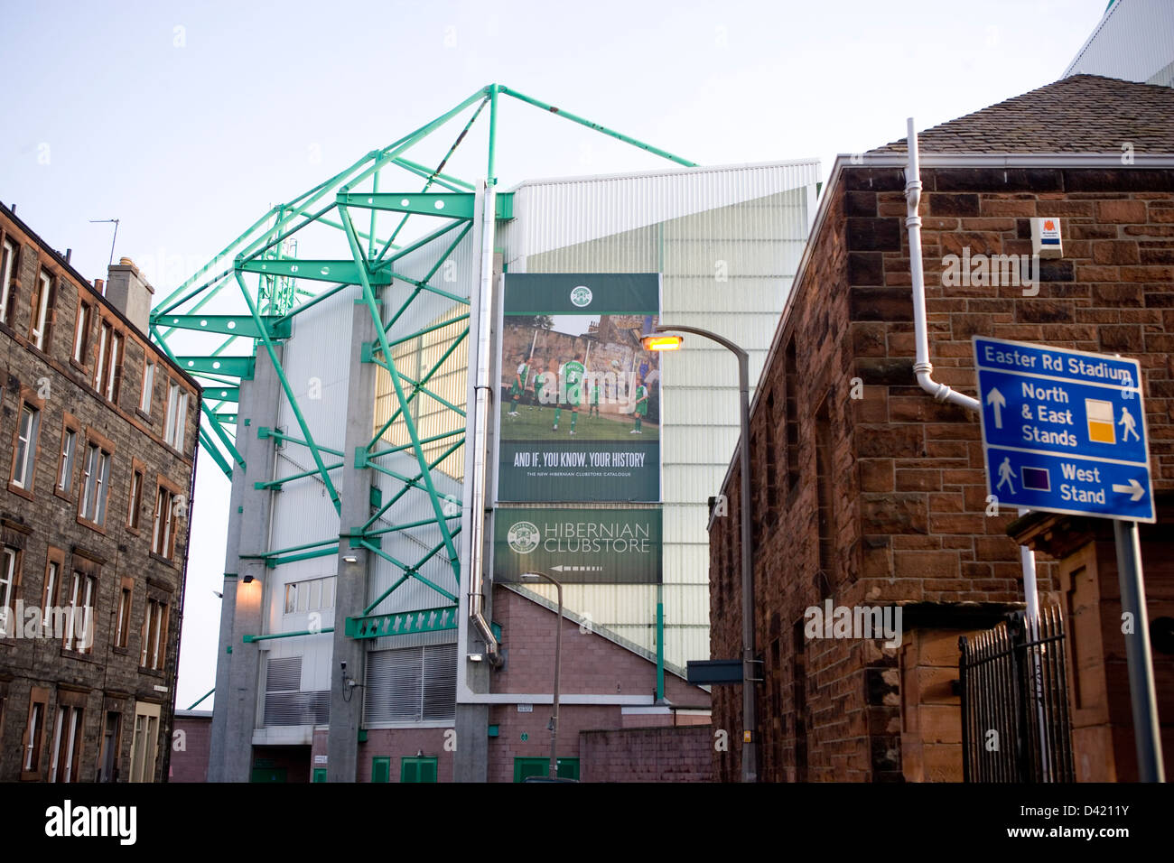 Easter Road Hiberninan FC Football Club Edinburgh Foto Stock