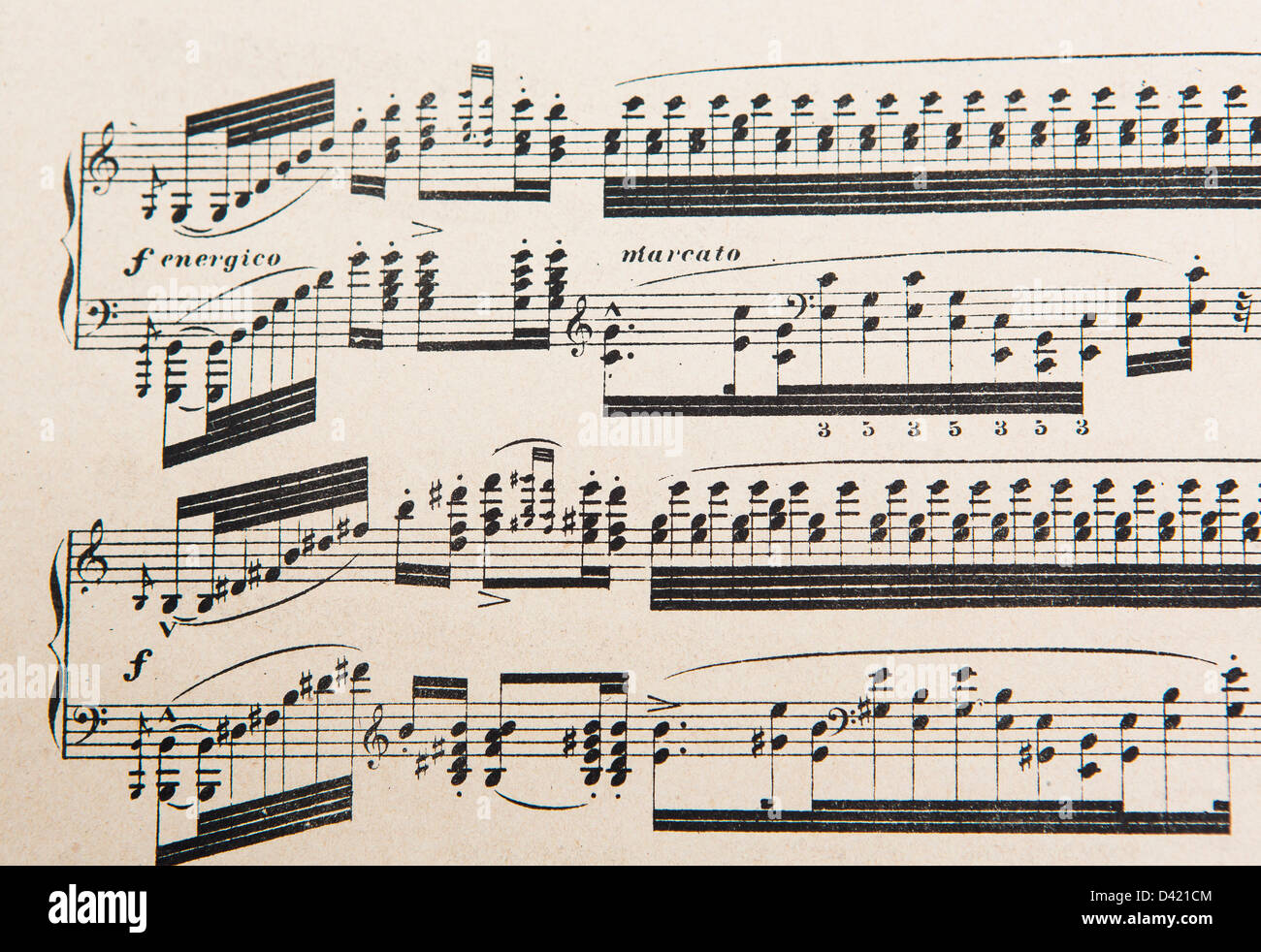 notazione musicale Foto Stock