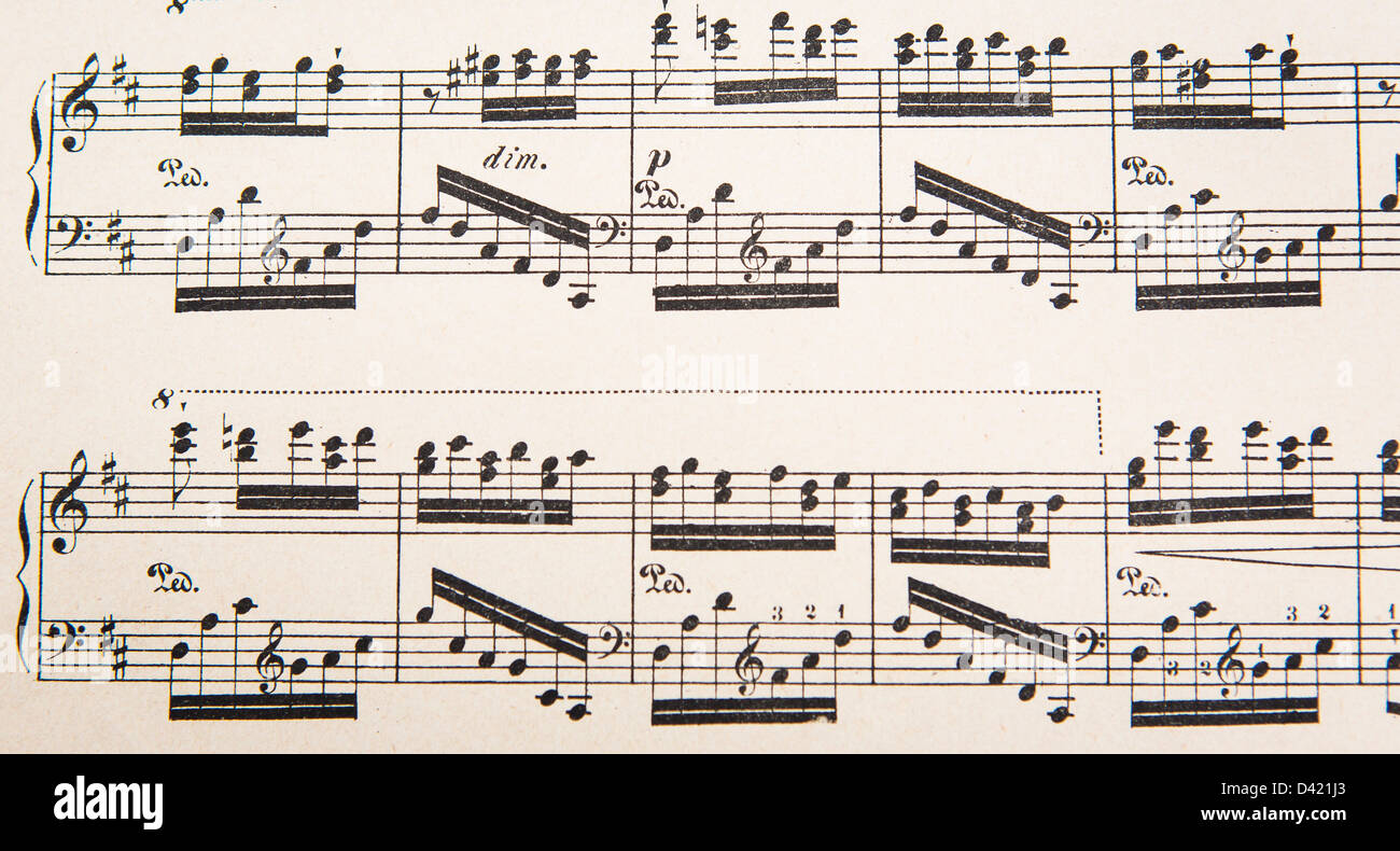 notazione musicale Foto Stock