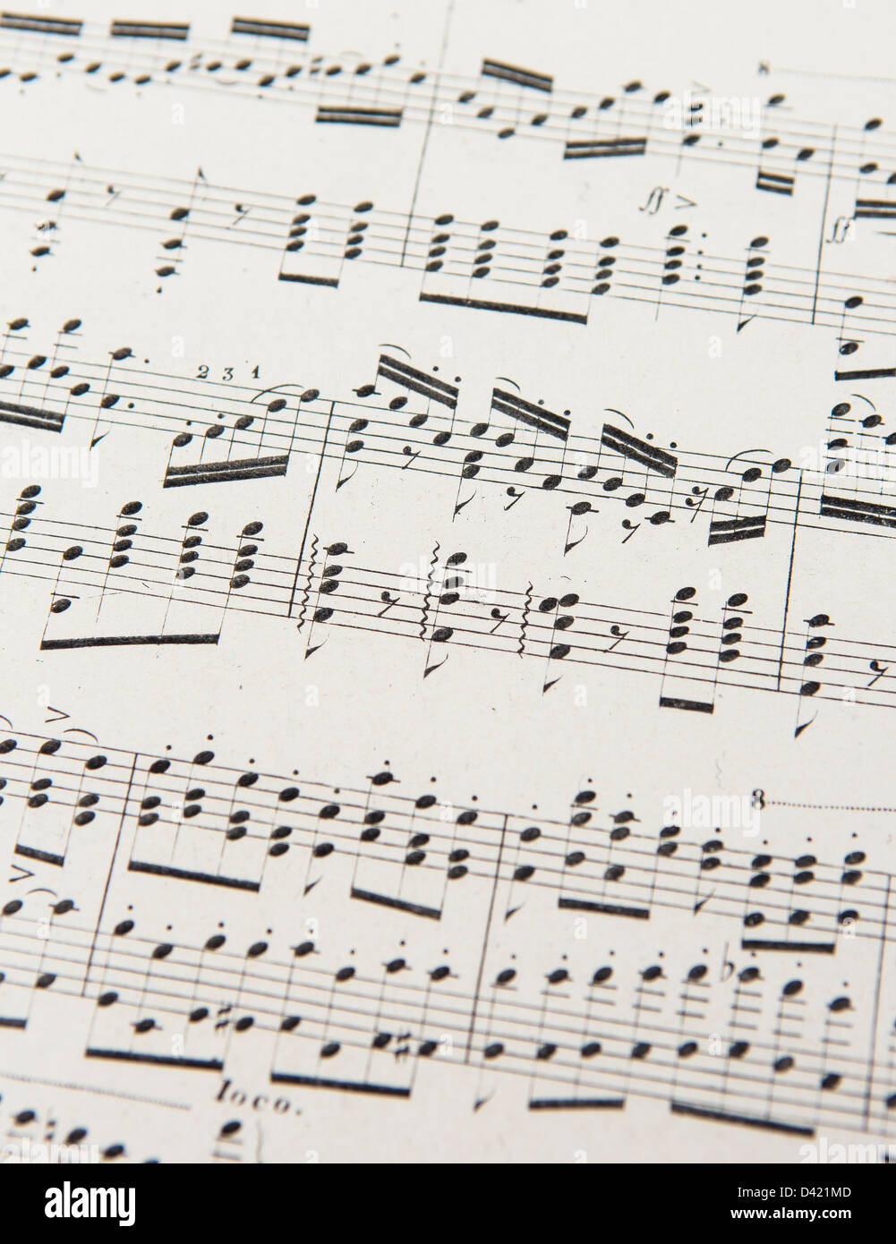 notazione musicale Foto Stock