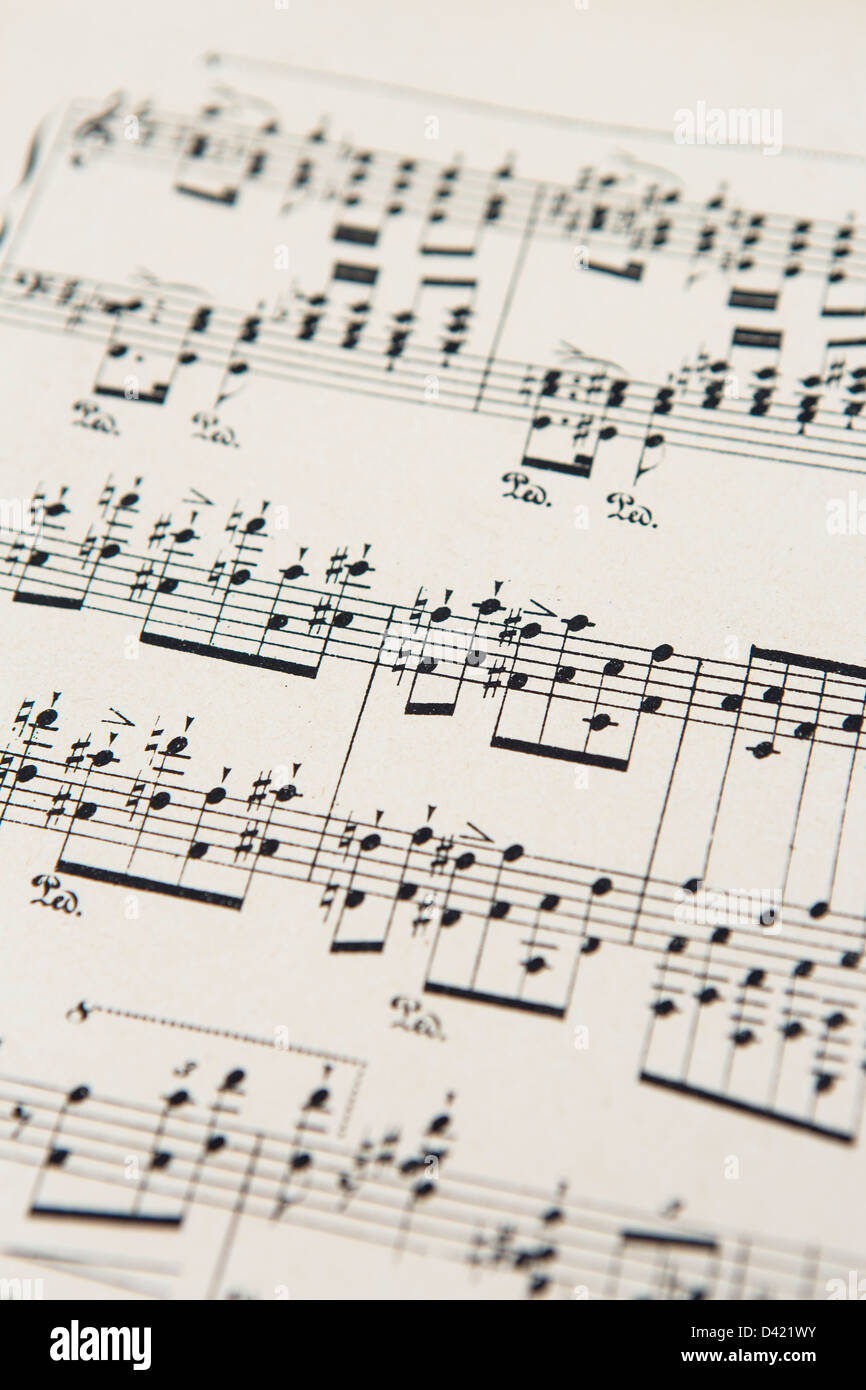 notazione musicale Foto Stock