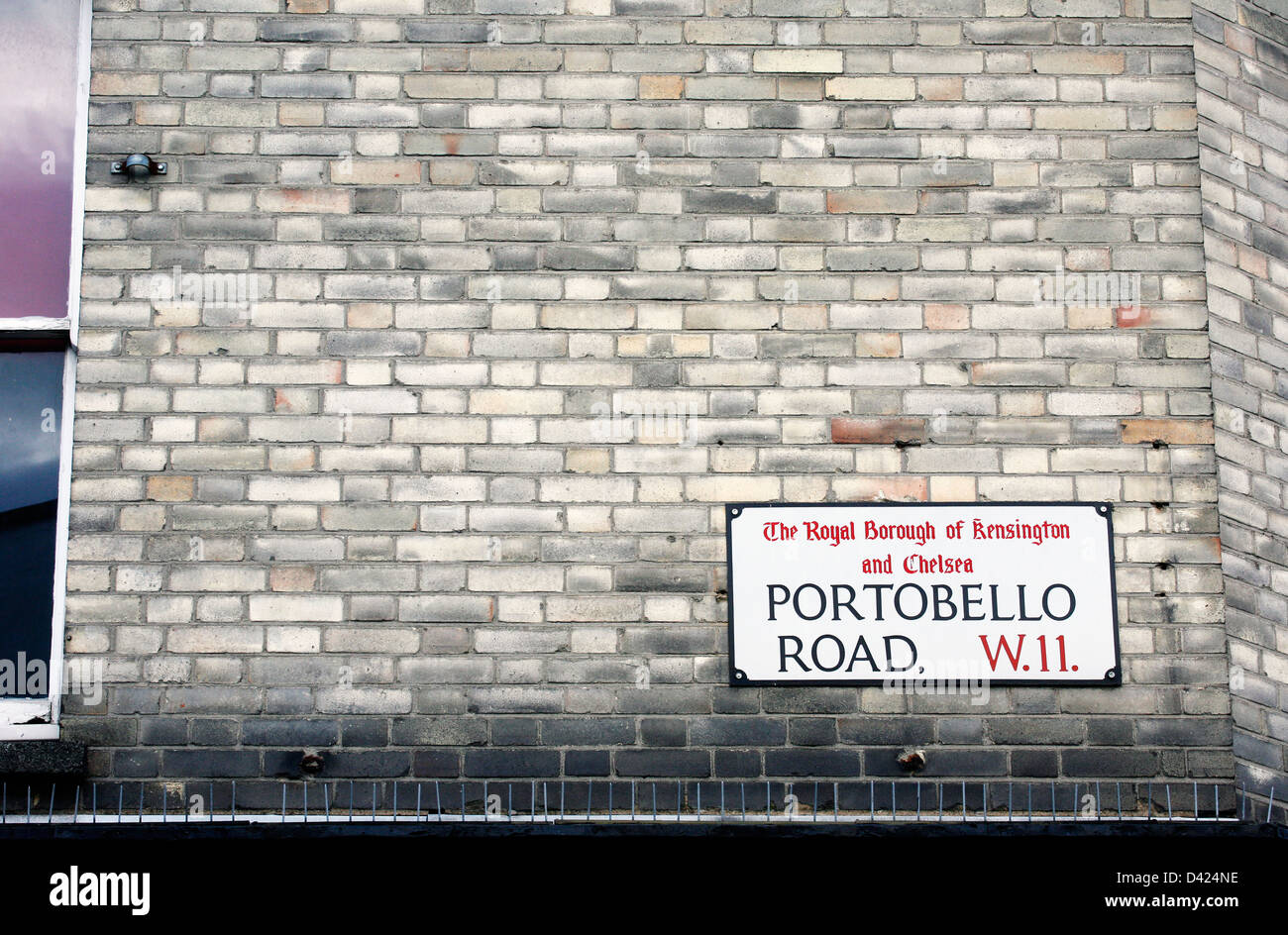 London Street segno, Portobello Road, quartiere di Kensington e Chelsea Foto Stock