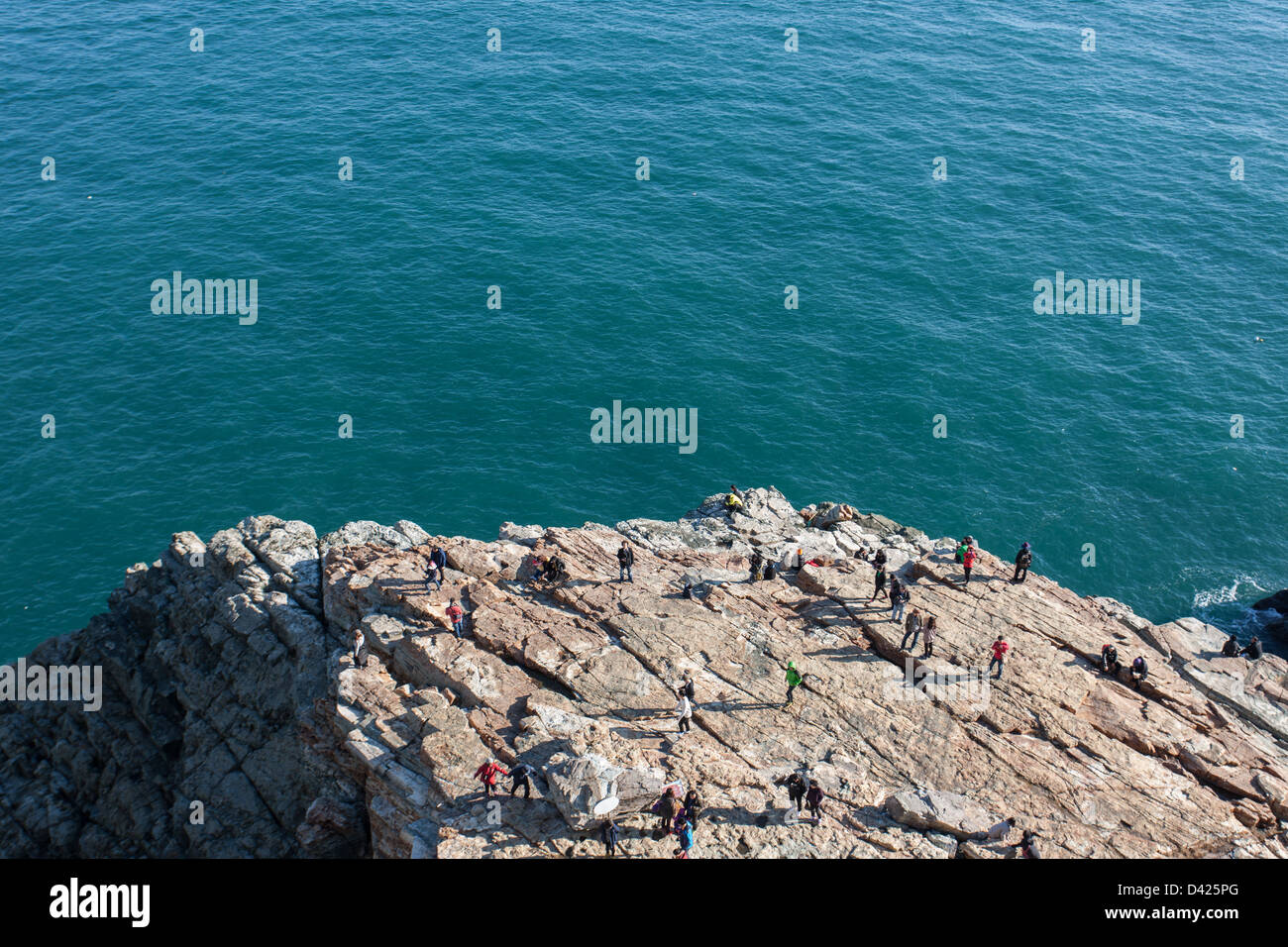Taejongdae Cliff e turisti Foto Stock
