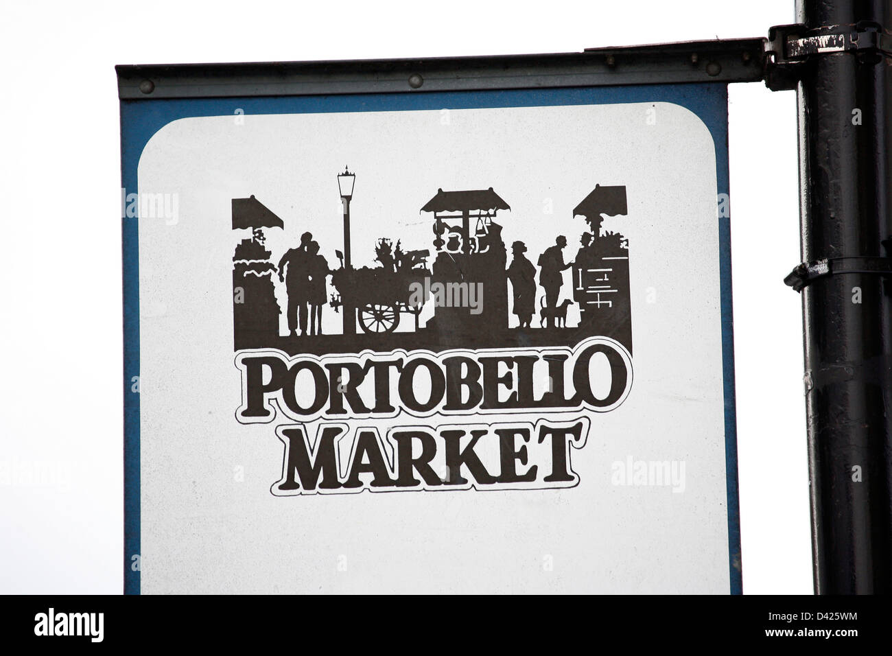 London Street segno, Mercato di Portobello Road, quartiere di Kensington e Chelsea Foto Stock