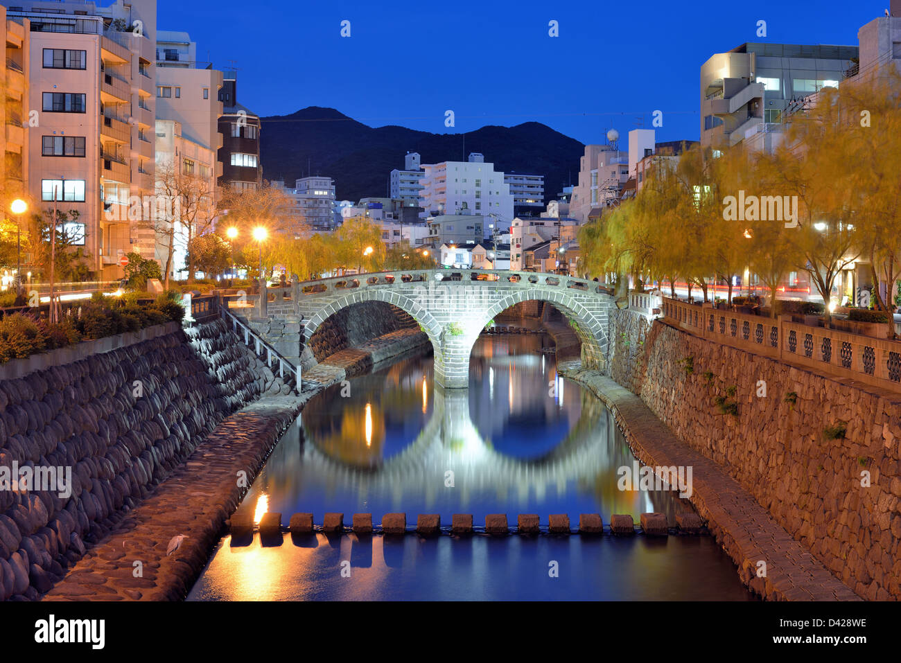 Megane (occhiali) Ponte a Nagasaki, in Giappone risale originariamente dal 1634. Foto Stock