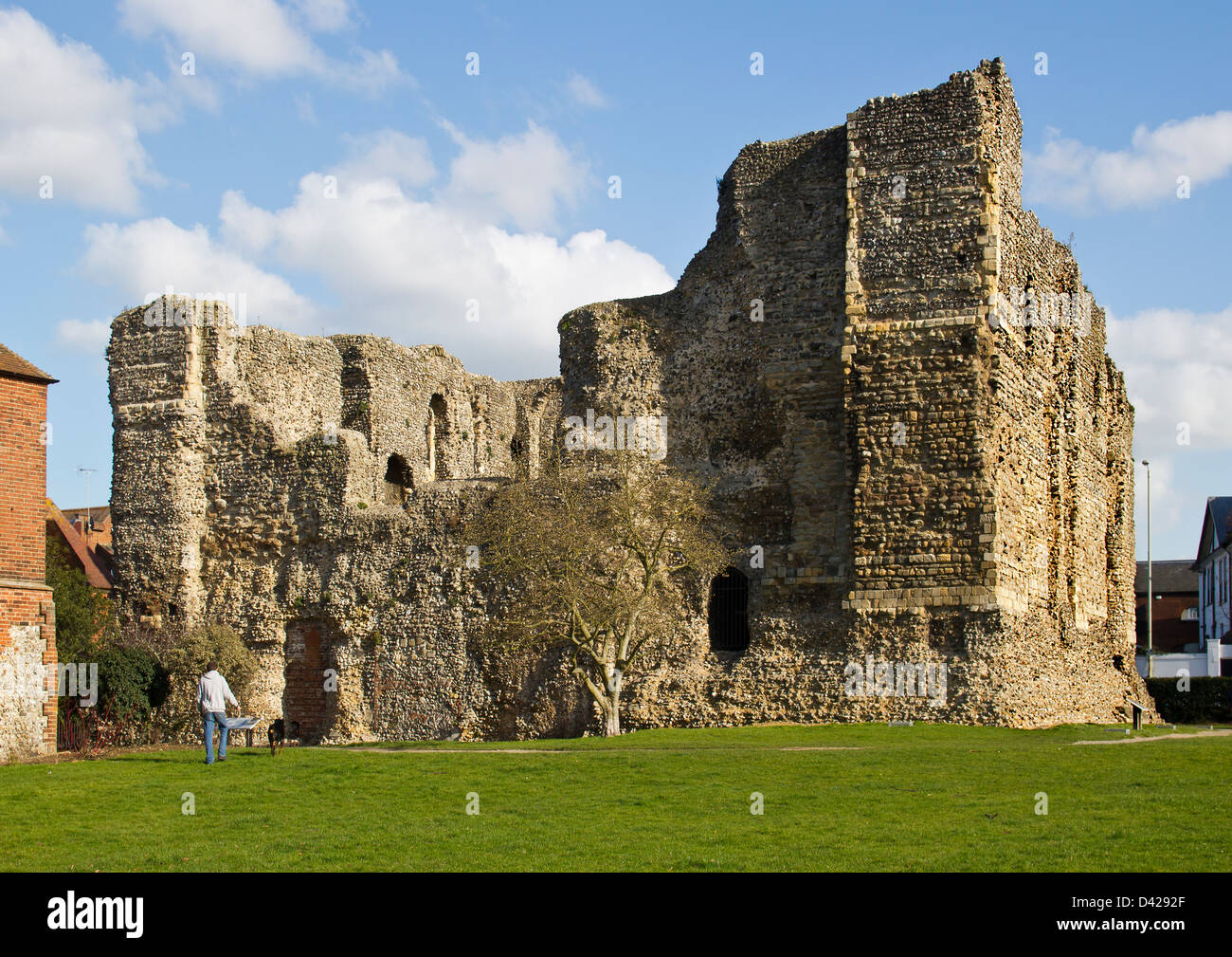 Il Castello Normanno ruderi Canterbury Kent England Regno Unito Foto Stock