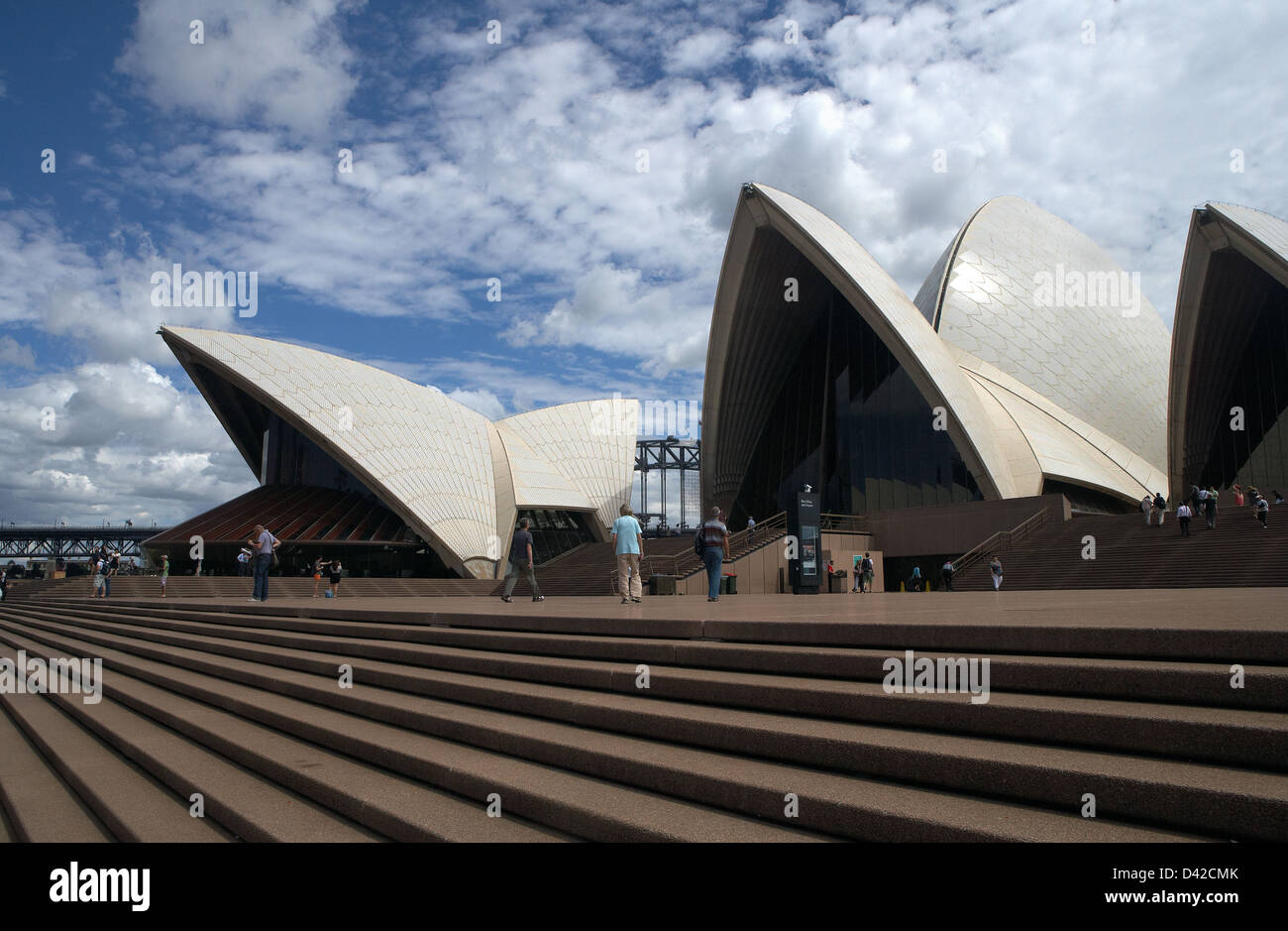Sydney, Australia, Joern Utzon Teatro dell'Opera su Bennelong Point Foto Stock