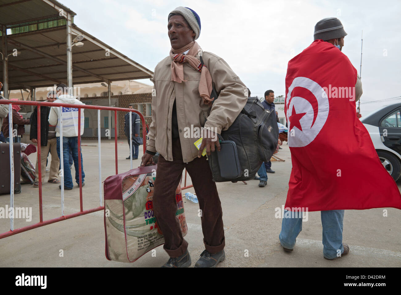 Ben Gardane, Tunisia, profughi alla frontiera tunisino Foto Stock