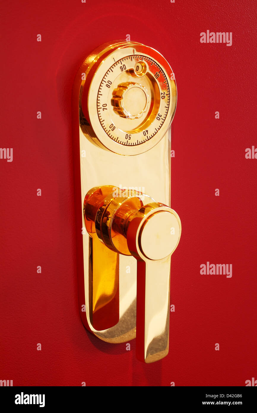 Amburgo, Germania, una combinazione meccanica serratura di una cassetta di sicurezza Foto Stock