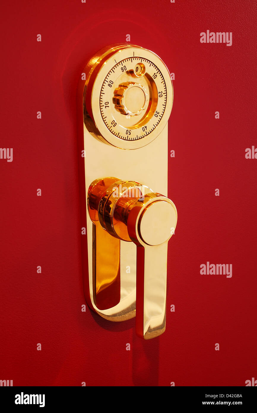 Amburgo, Germania, una combinazione meccanica serratura di una cassetta di sicurezza Foto Stock