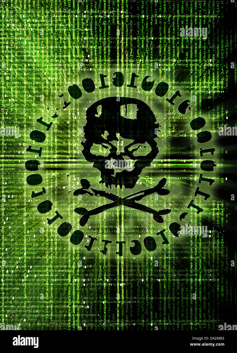 Attacco hacker concetto illustrazione del coperchio Foto Stock