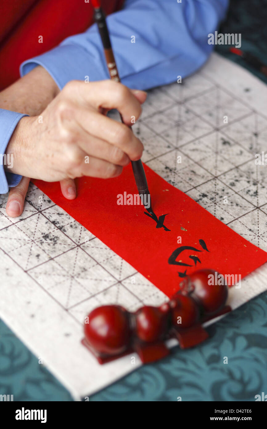 La calligrafia cinese Foto Stock