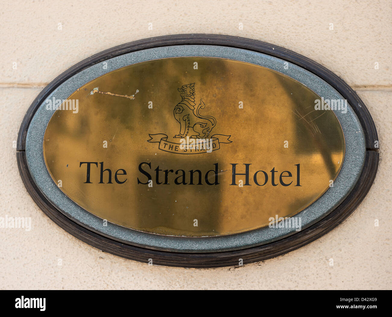 The Strand Hotel segno Yangon Myanmar Foto Stock