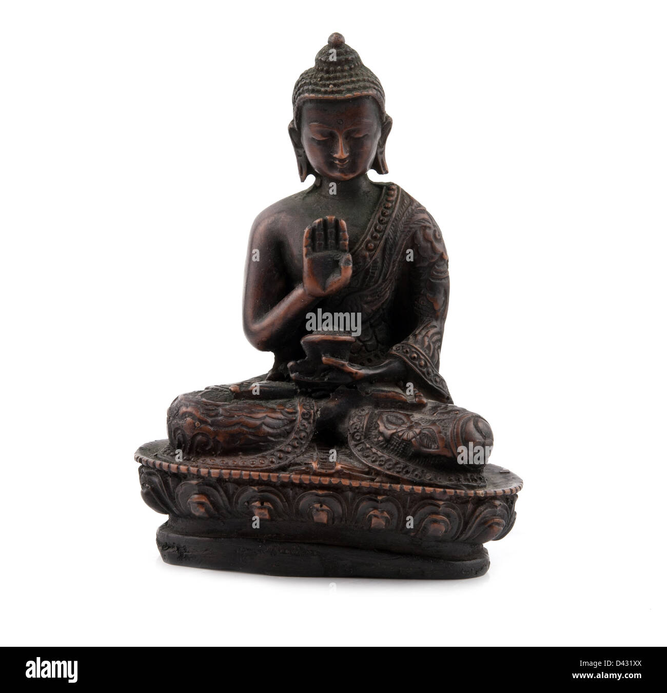 Una statuetta in bronzo di Buddha Foto Stock