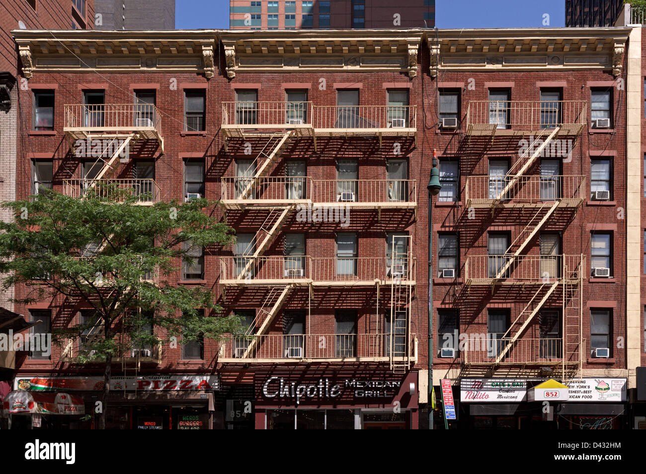 Blocco di appartamenti, Manhattan, New York Foto Stock