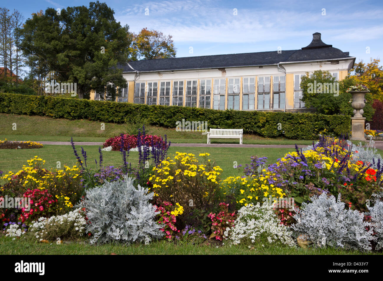 Da giardino barocco di Schloss Friedenstein castello, Gotha, Turingia, Germania, Europa Foto Stock