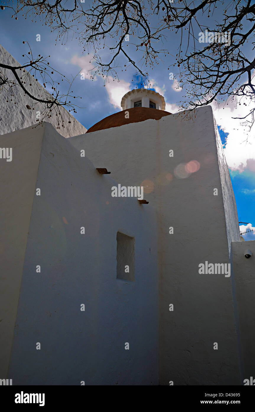 Puig de Missa chiesa. Santa Eulalia del Río. Ibiza, Isole Baleari, Spagna Foto Stock