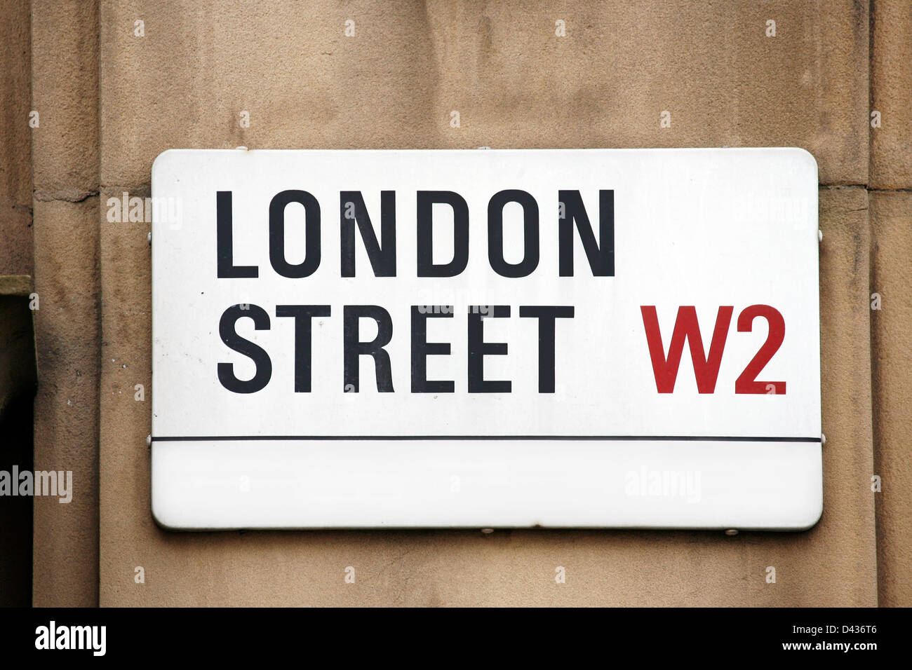 London Street segno, LONDON STREET, quartiere di Kensington e Chelsea Foto Stock