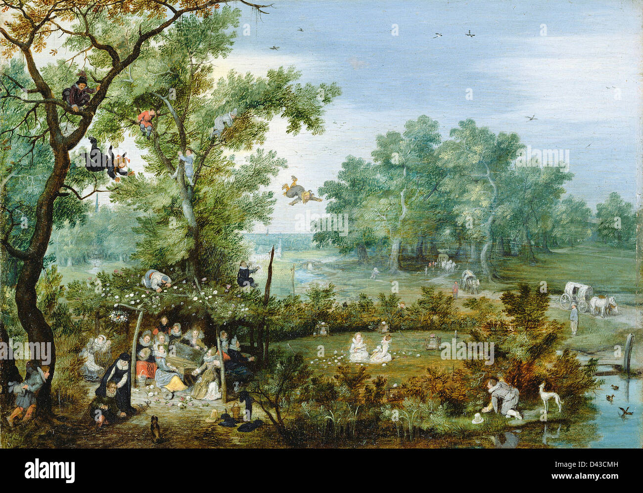 Adriaen van de Venne, una allegra compagnia in un pergolato. Circa 1614 olio su pannello. Il J. Paul Getty Museum Foto Stock