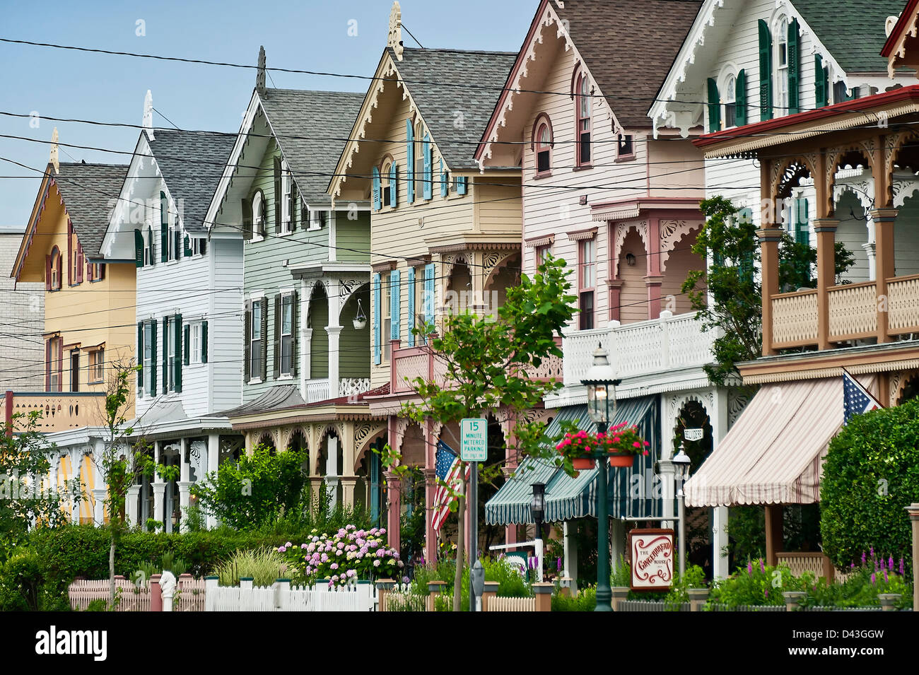 Case in stile vittoriano, gurney street, Cape May, NJ, Stati Uniti d'America Foto Stock