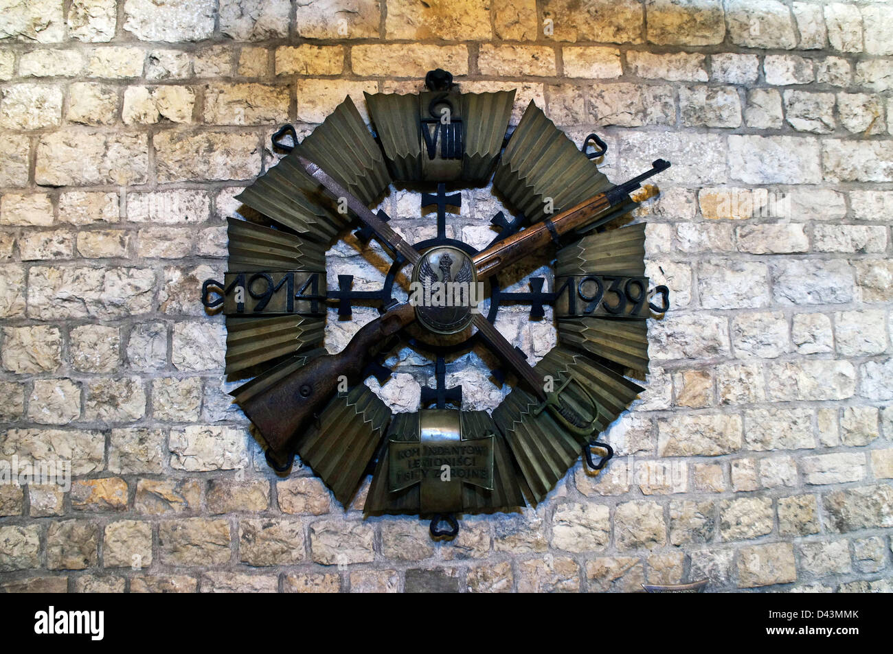Monumento lapide Jozef Pilsudski (1867-1935) statista polacco Chief Marshal stato leader Seconda repubblica polacca in Foto Stock