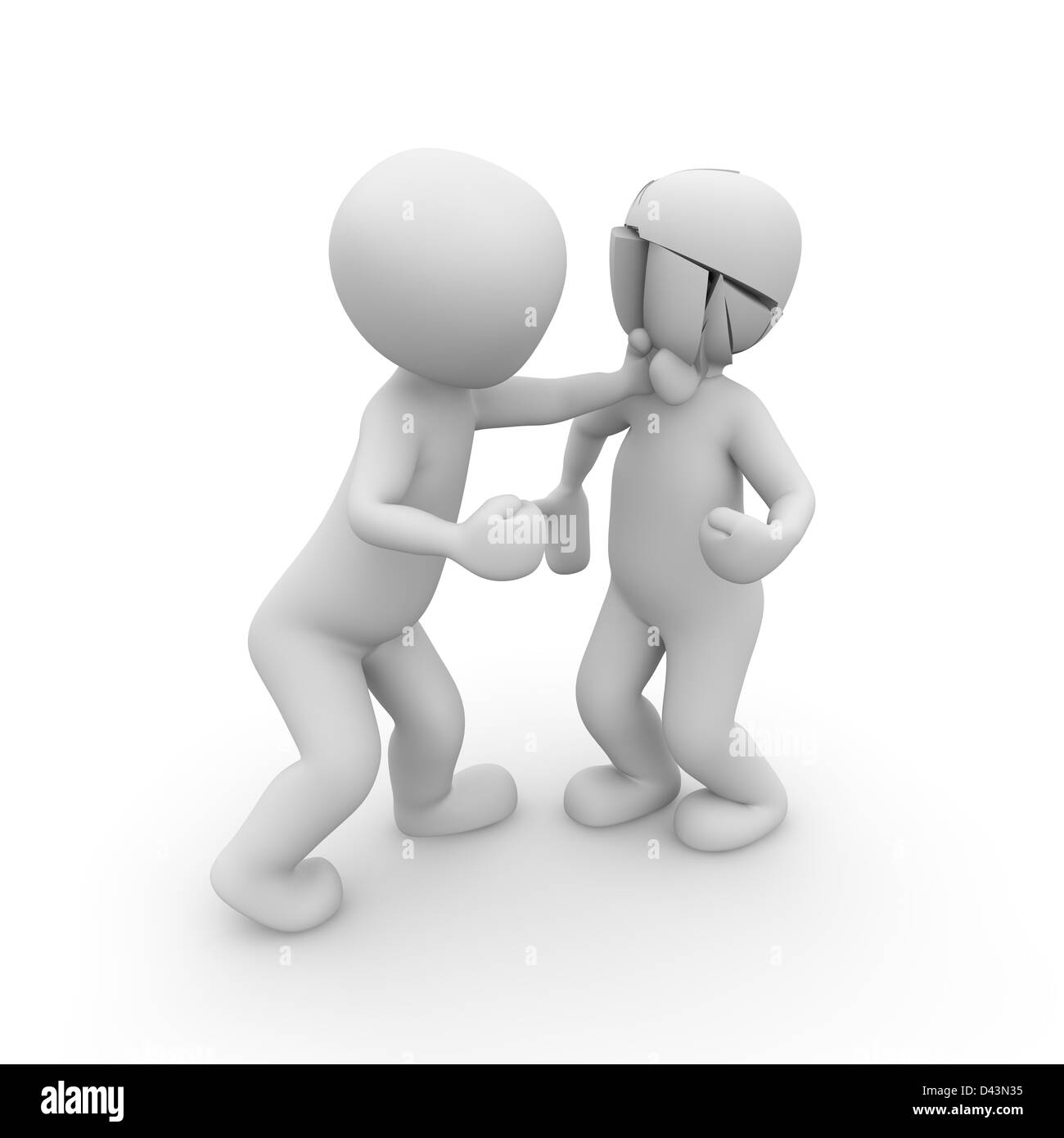 Una grande lotta nel pugilato ring mantiene fuori un sacco di punzoni, ma non in questo andare. Foto Stock