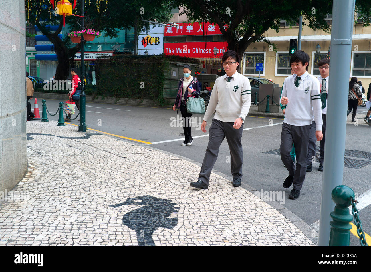 Scena di strada nella RAS di Macao, Cina Foto Stock