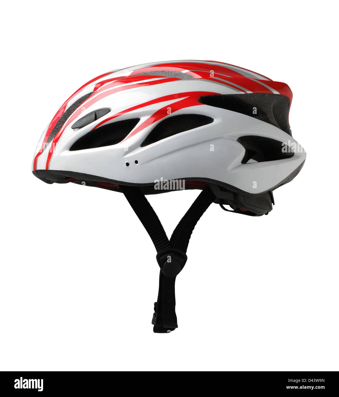 Noleggio mountain bike casco di sicurezza isolati su sfondo bianco Foto Stock