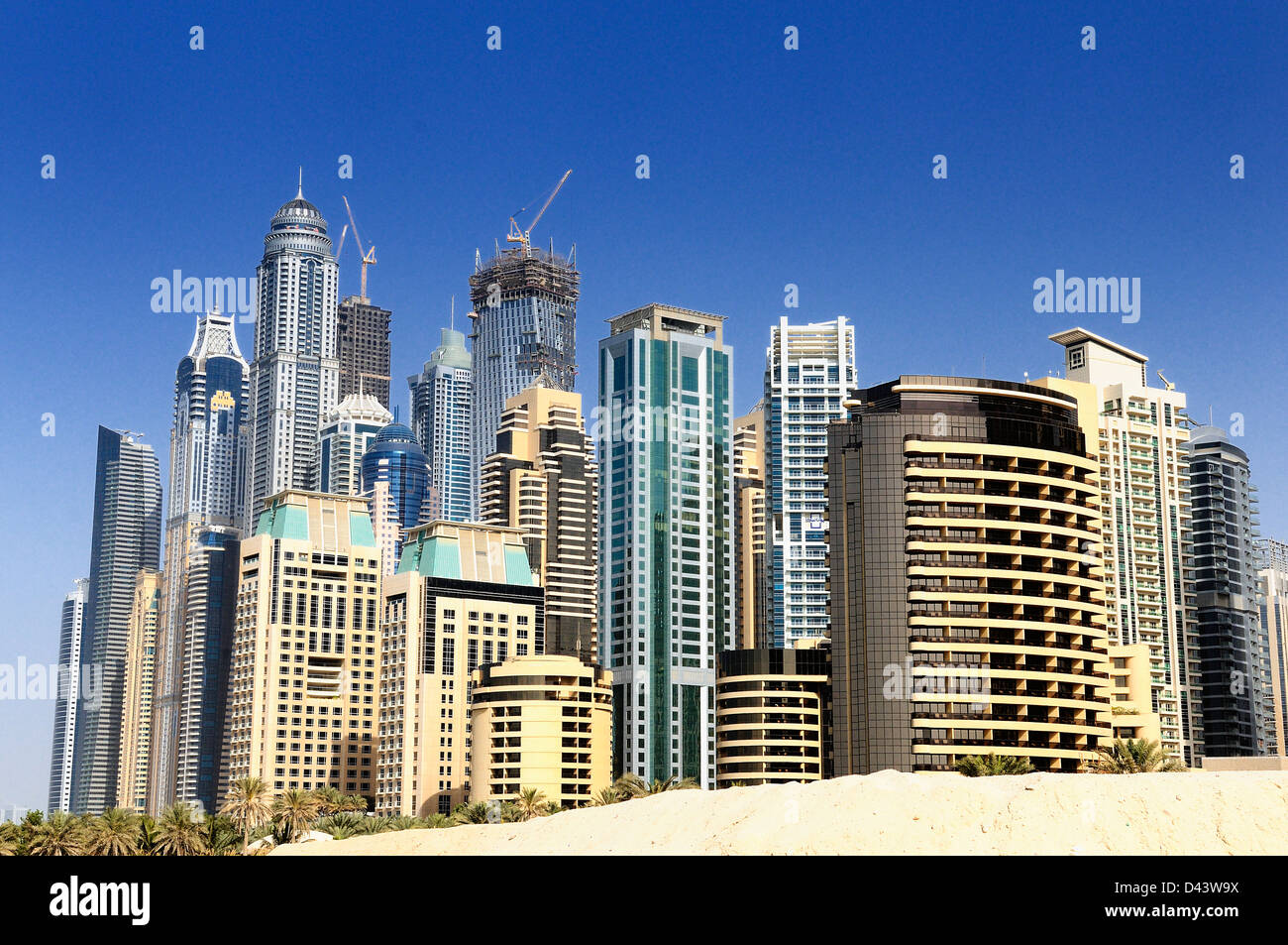 Dubai Marina, Arabi Uniti Emriates, Dubai City Foto Stock