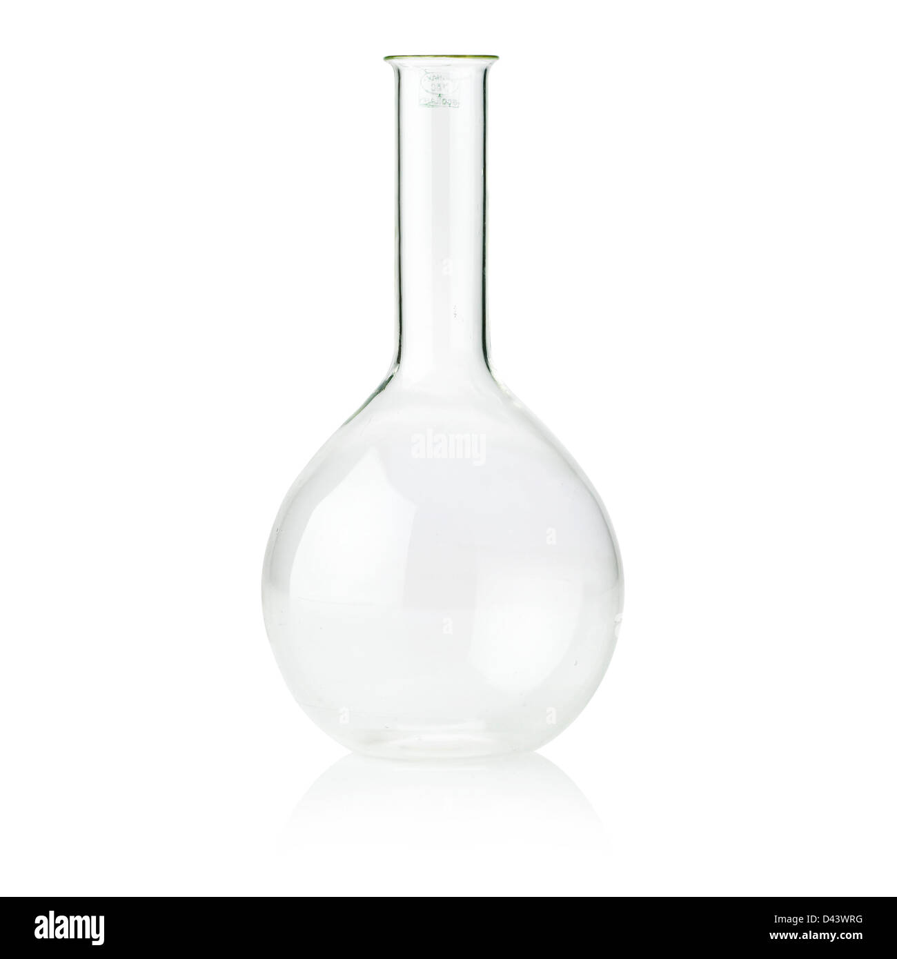 Solo il vetro della lampadina di prova taglio del tubo su sfondo bianco Foto Stock