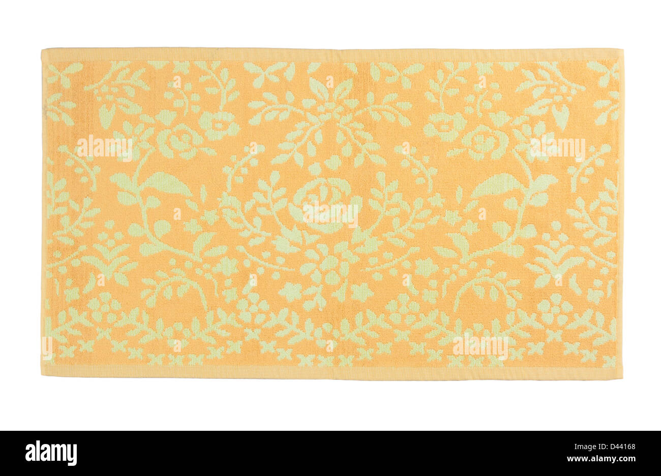 Pulizia giallo zerbino isolati su sfondo bianco Foto Stock