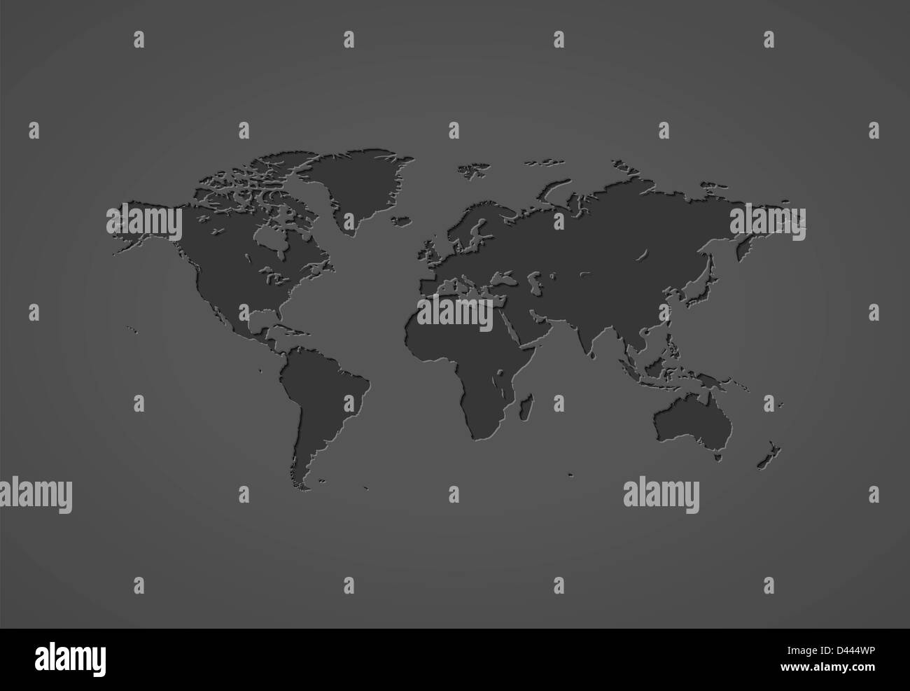 Mappa mondo grigio. Foto Stock