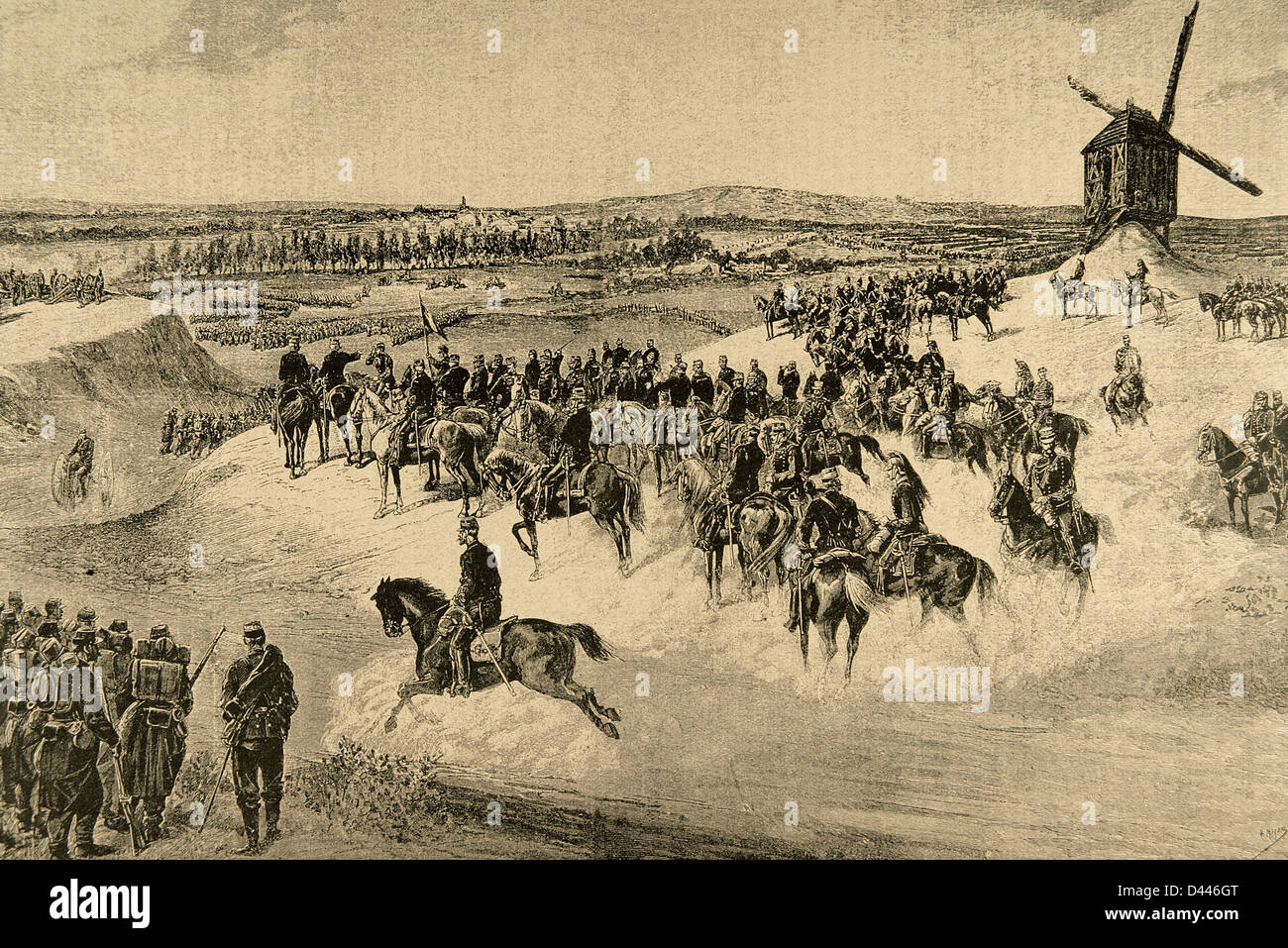 Guerra franco-prussiana (1870-1871). L'esercito del nord sotto la guida del generale francese Jean-Baptiste Billot (1828-1907). Foto Stock